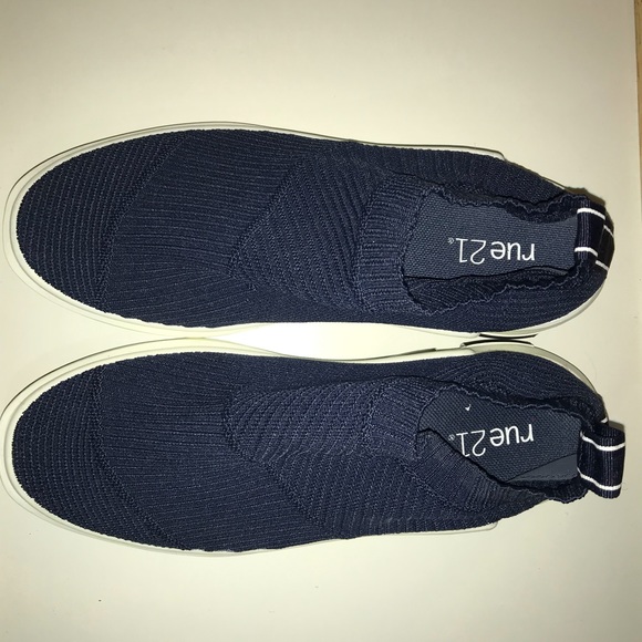 Rue21 Shoes - Navy Mesh Knit Sock Trainers